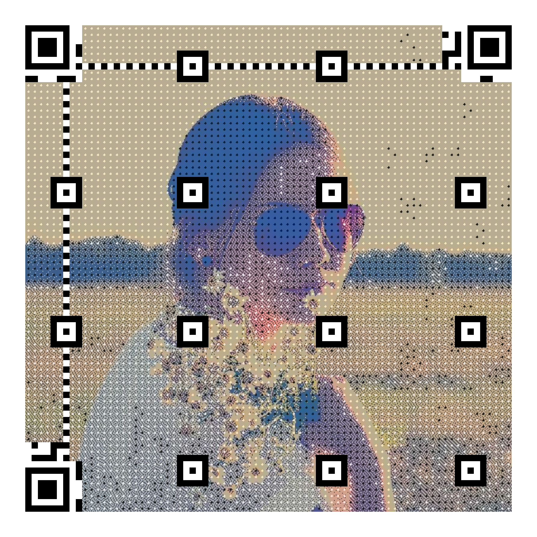 The same photograph, now a scannable QR code