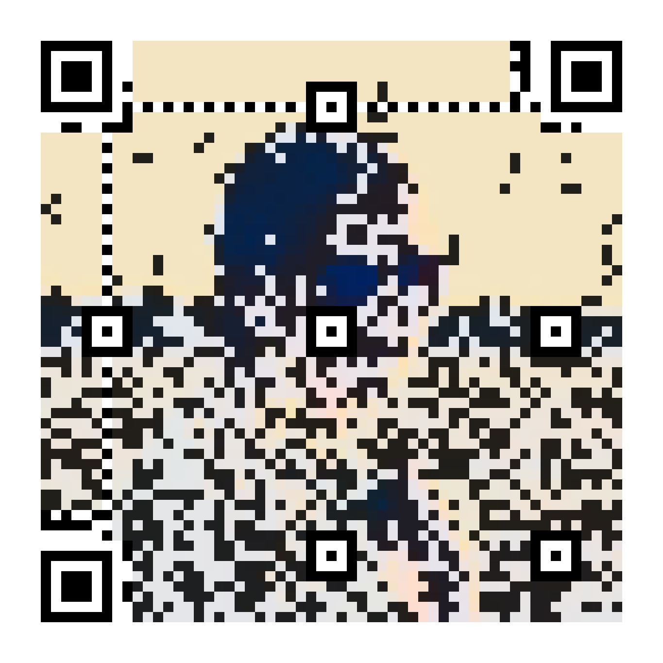 A QR code rendered as full-module pixel art