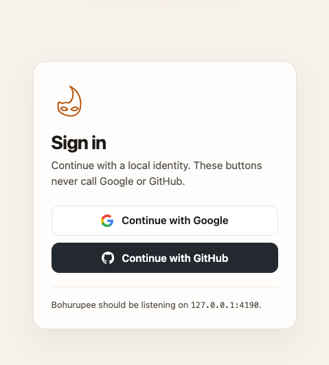 Example app sign-in screen