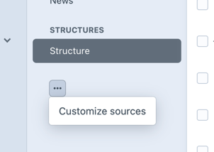 Customize sources button
