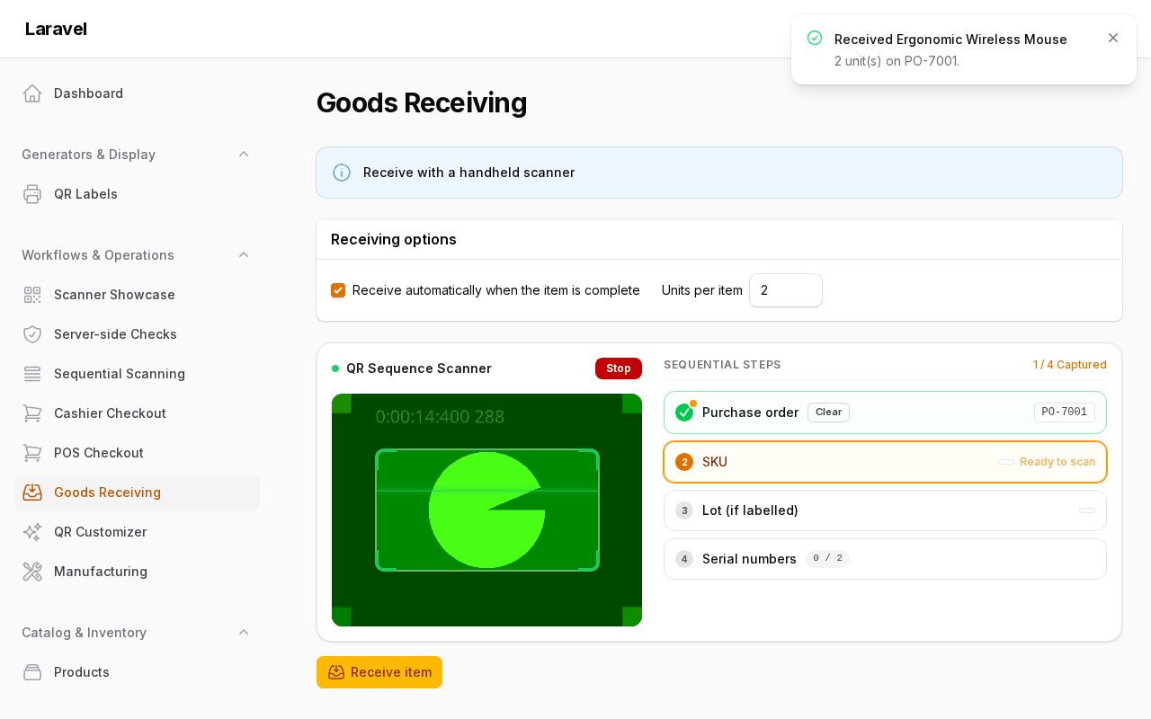 Goods receiving