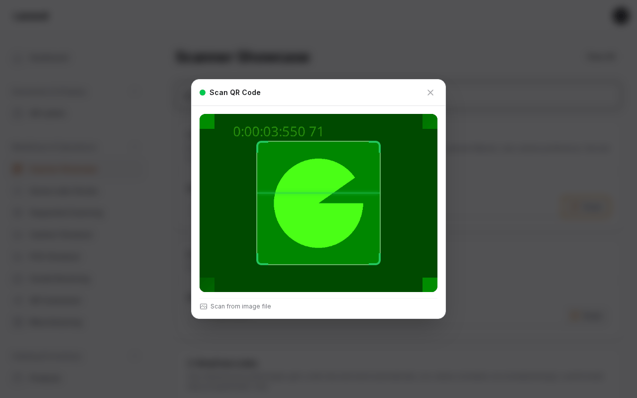 Scanner modal