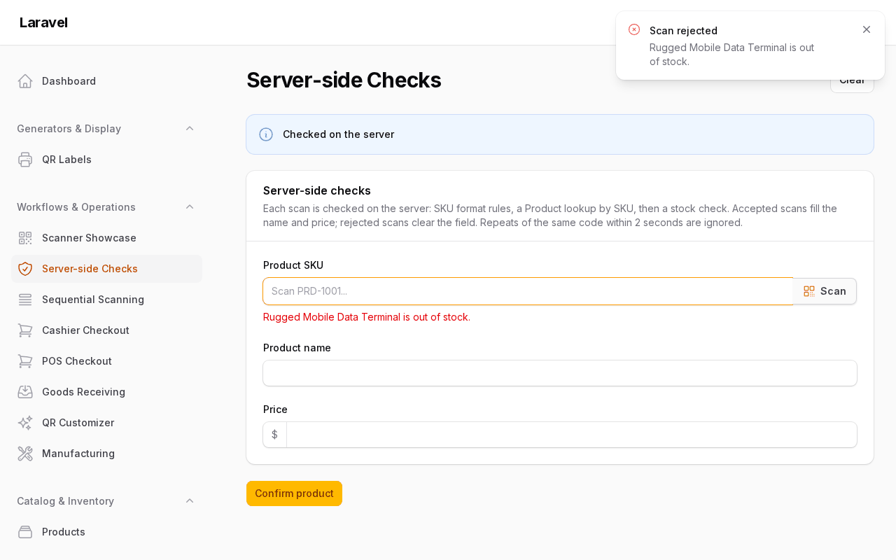 Server check rejected