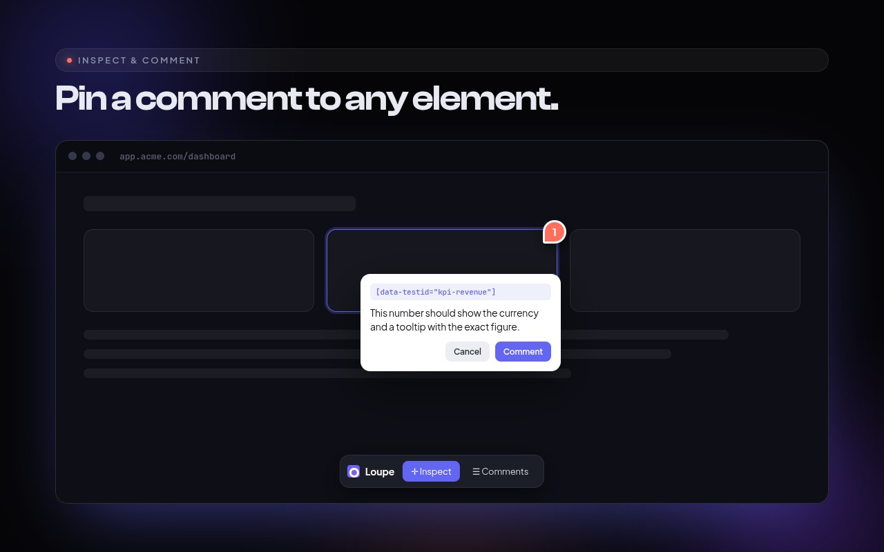 Pin a comment to any element
