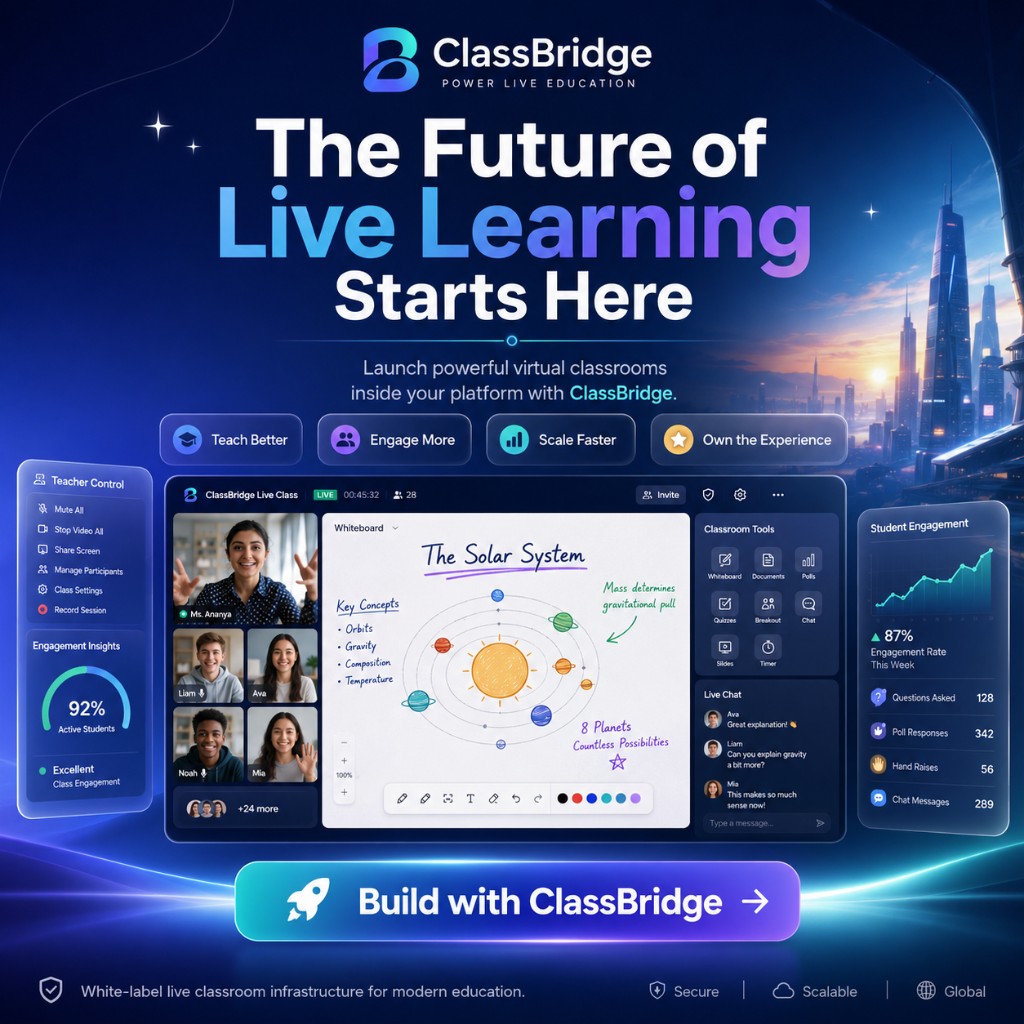 ClassBridge — white-label live classroom infrastructure