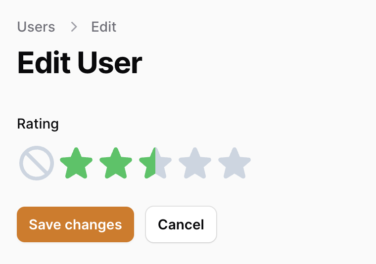 Rating form component