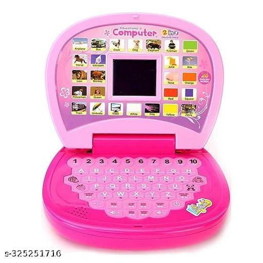 Kids Computer Toy ABC and 123 Learning Kids Laptop Activity Electronics Number & Alphabet Charts for Kids Learning Educational Toy with LED Display and Music Best Gift (Pink, 3+ Years)
