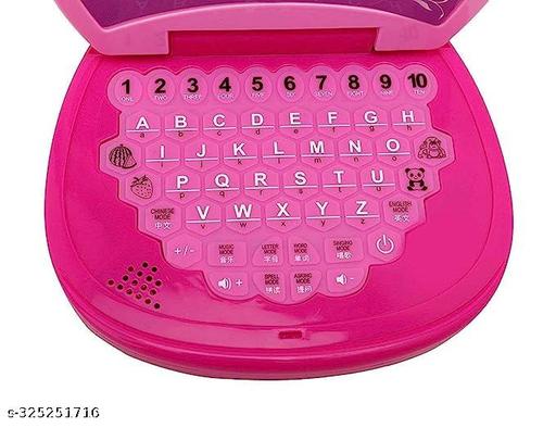 Kids Computer Toy ABC and 123 Learning Kids Laptop Activity Electronics Number & Alphabet Charts for Kids Learning Educational Toy with LED Display and Music Best Gift (Pink, 3+ Years) - Pathoos 