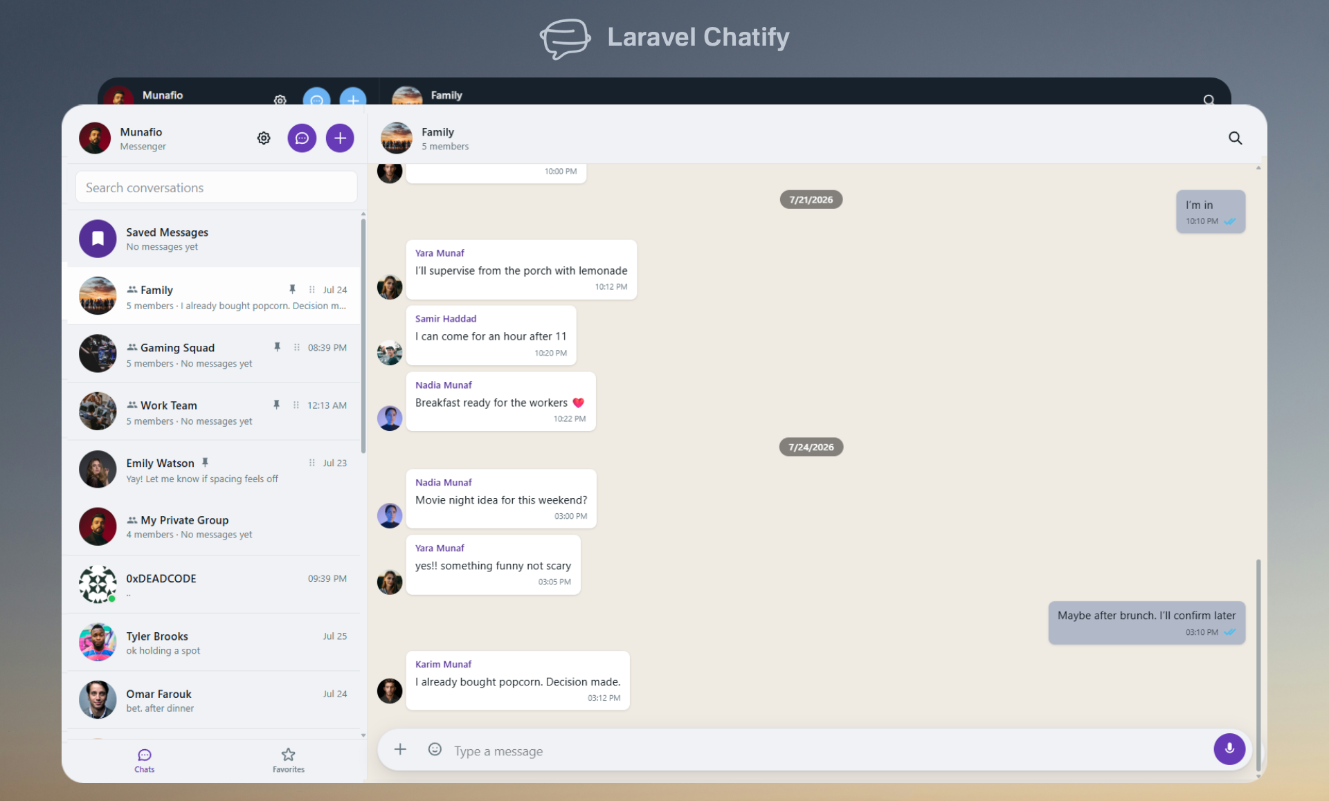 Chatify — Real-time chat for Laravel