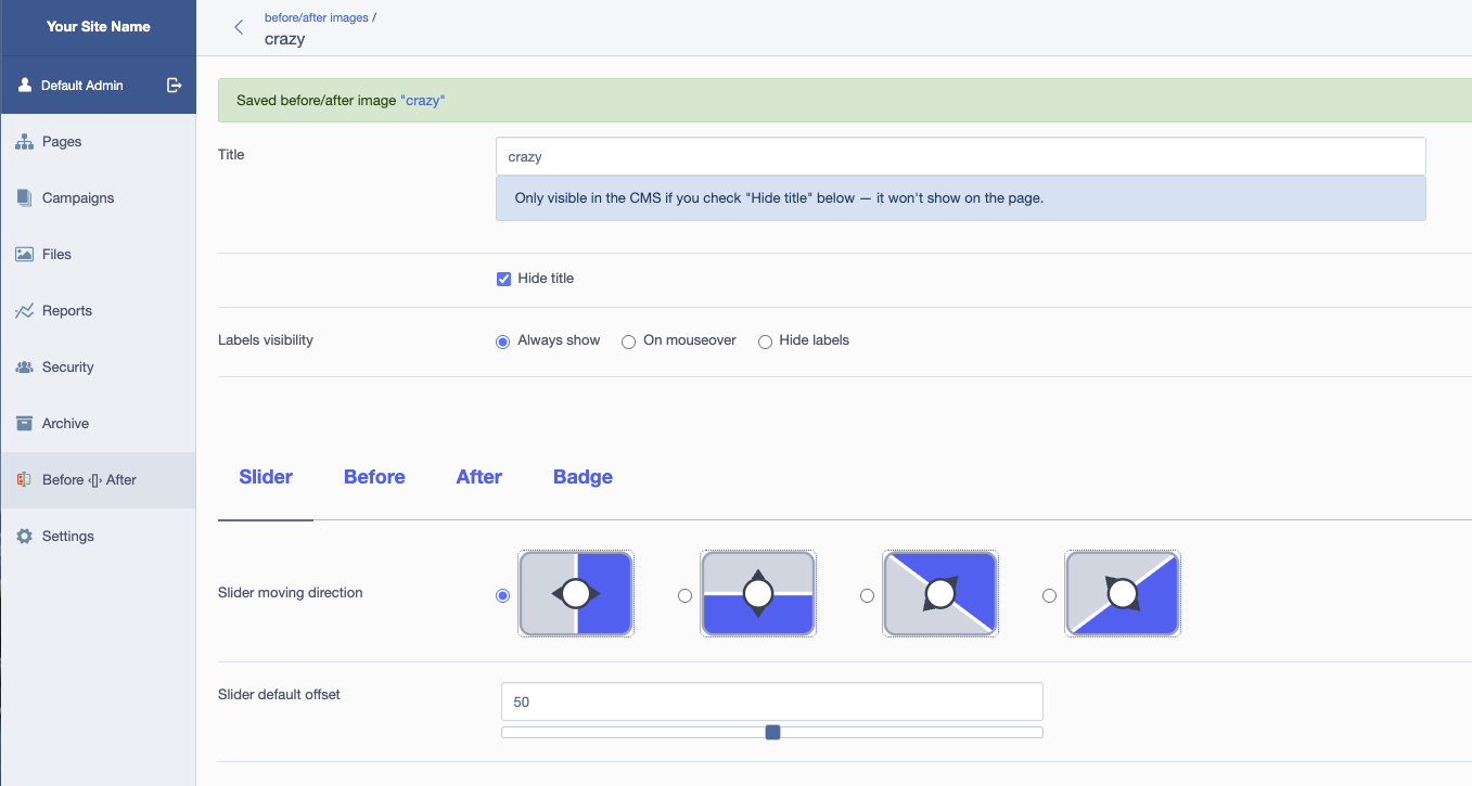 Slider direction picker