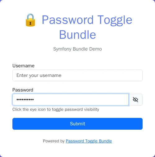 Password field masked with eye-off toggle