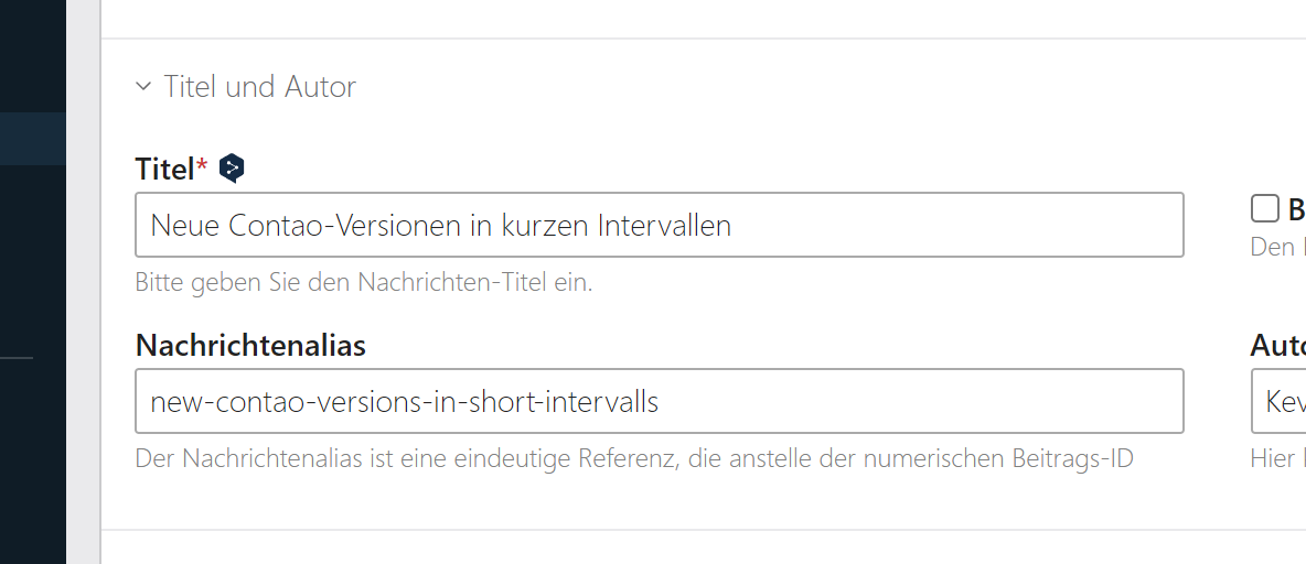 Contao Backend showing the DeepL translation button