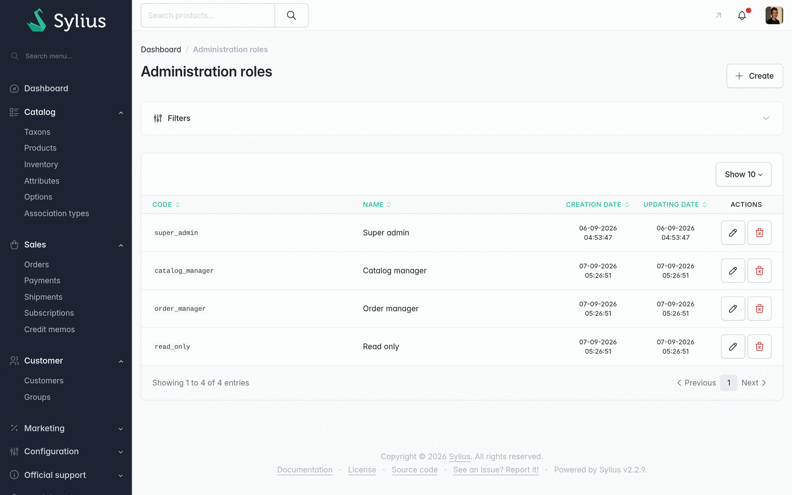 Administration roles