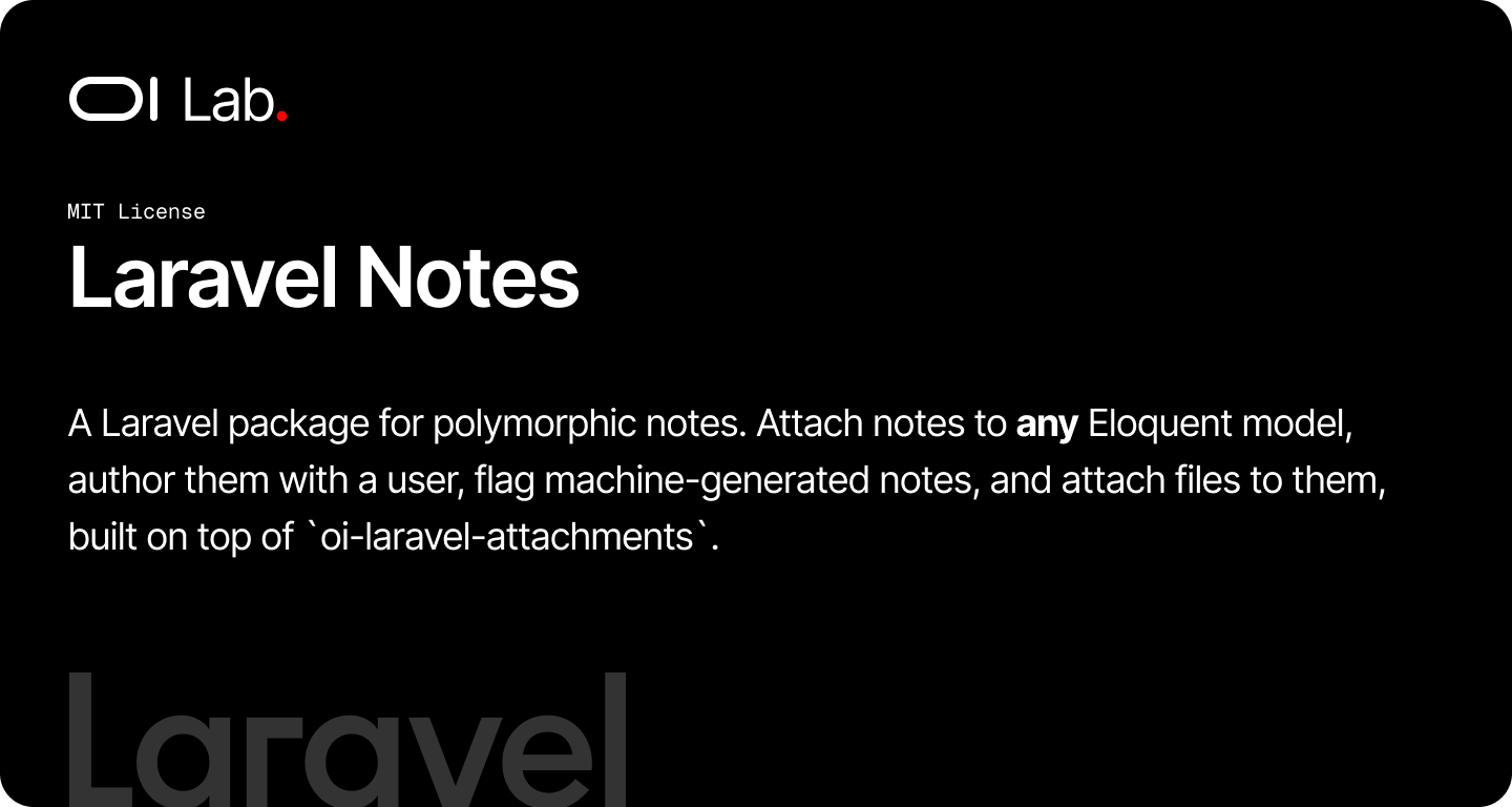 OI Laravel Notes