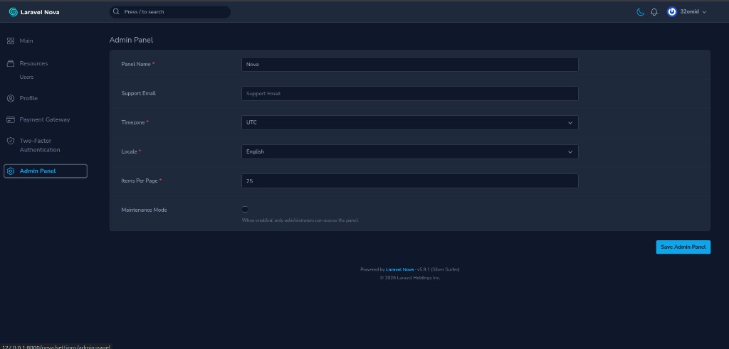 Admin Panel