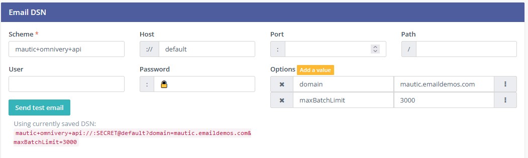 Config for Omnivery transport