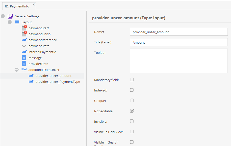 PaymentInfo Additional Data
