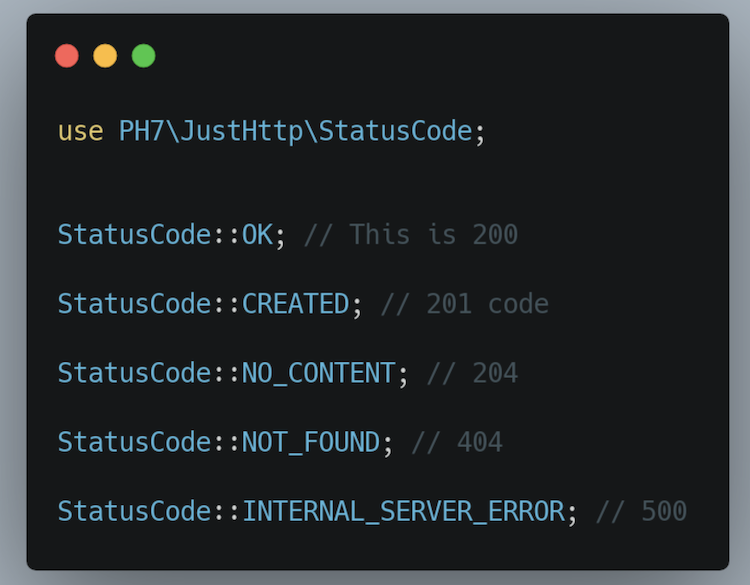 PHP HTTP Status Codes constants