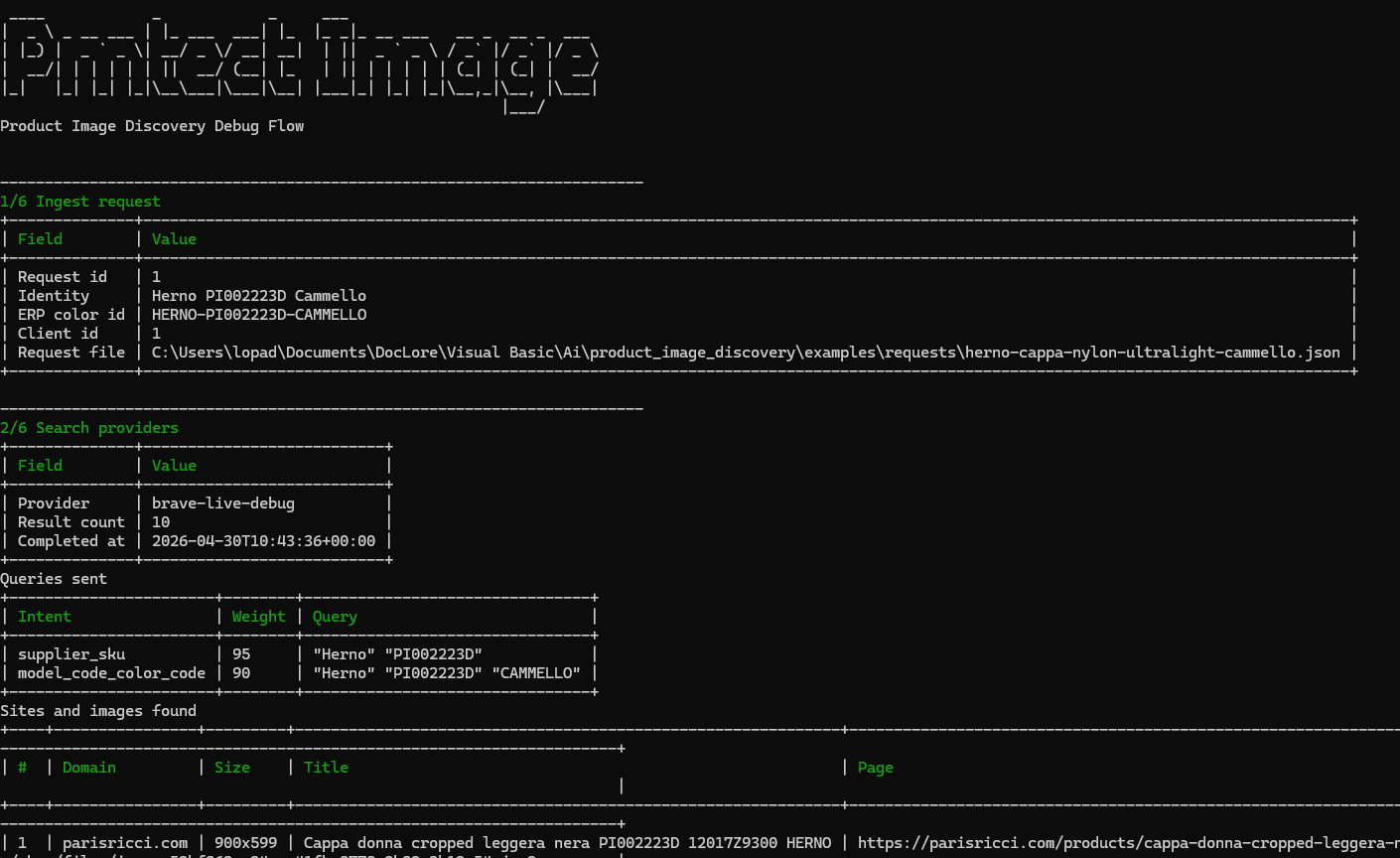 Debug flow command ingest and search trace