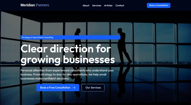 Screenshot of the Palcera Brochure home page