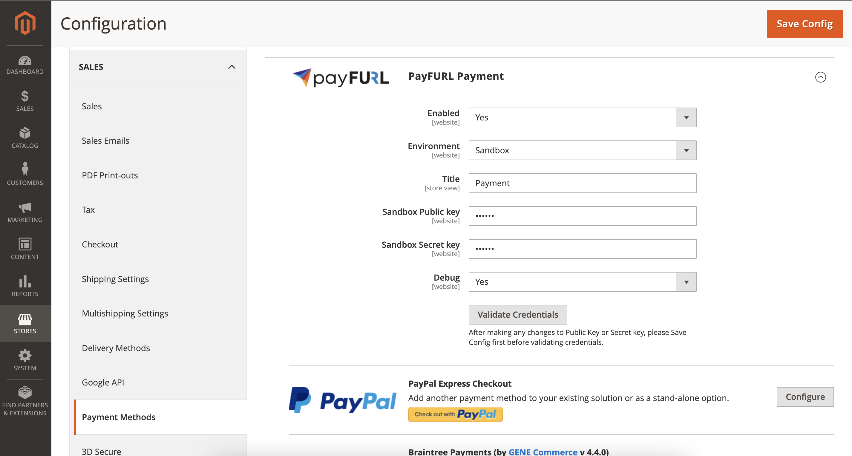 PayFURL Configuration