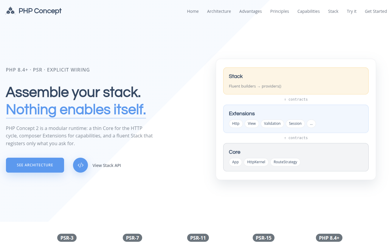 PHP Concept Skeleton — landing page
