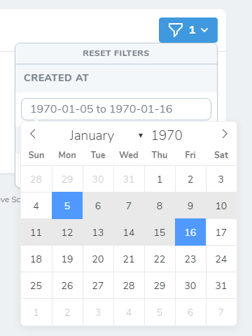 Date range filter (default)