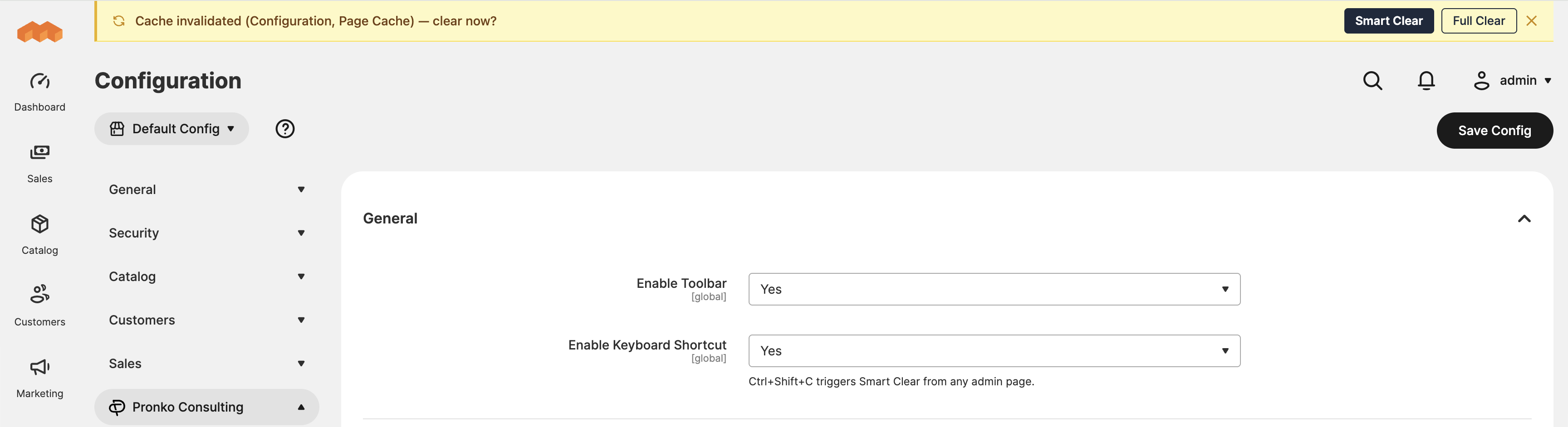 Cache Toolbar MageOS