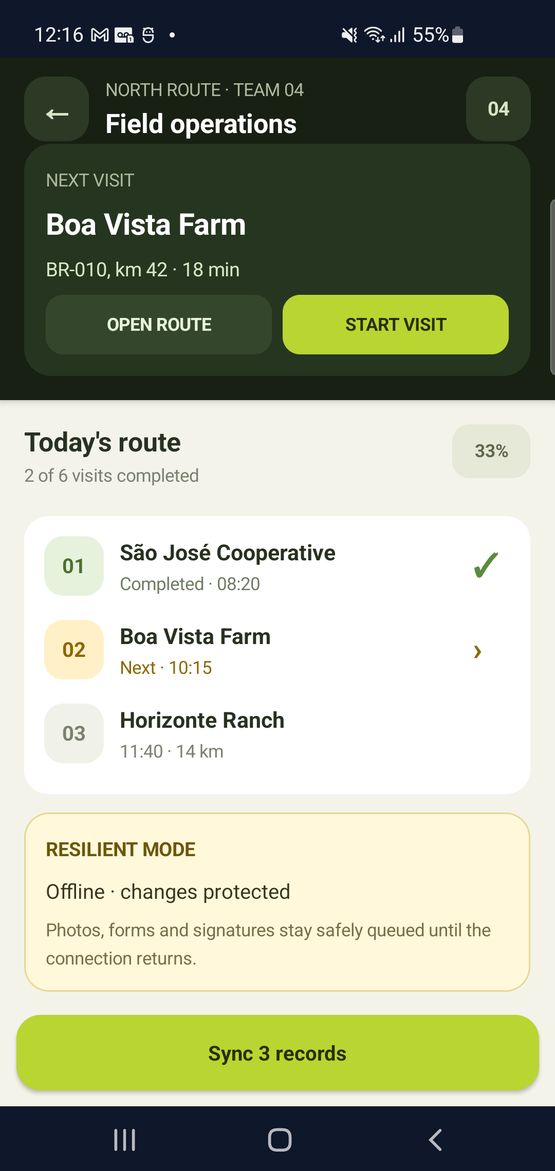 Offline field app built with PAM Native