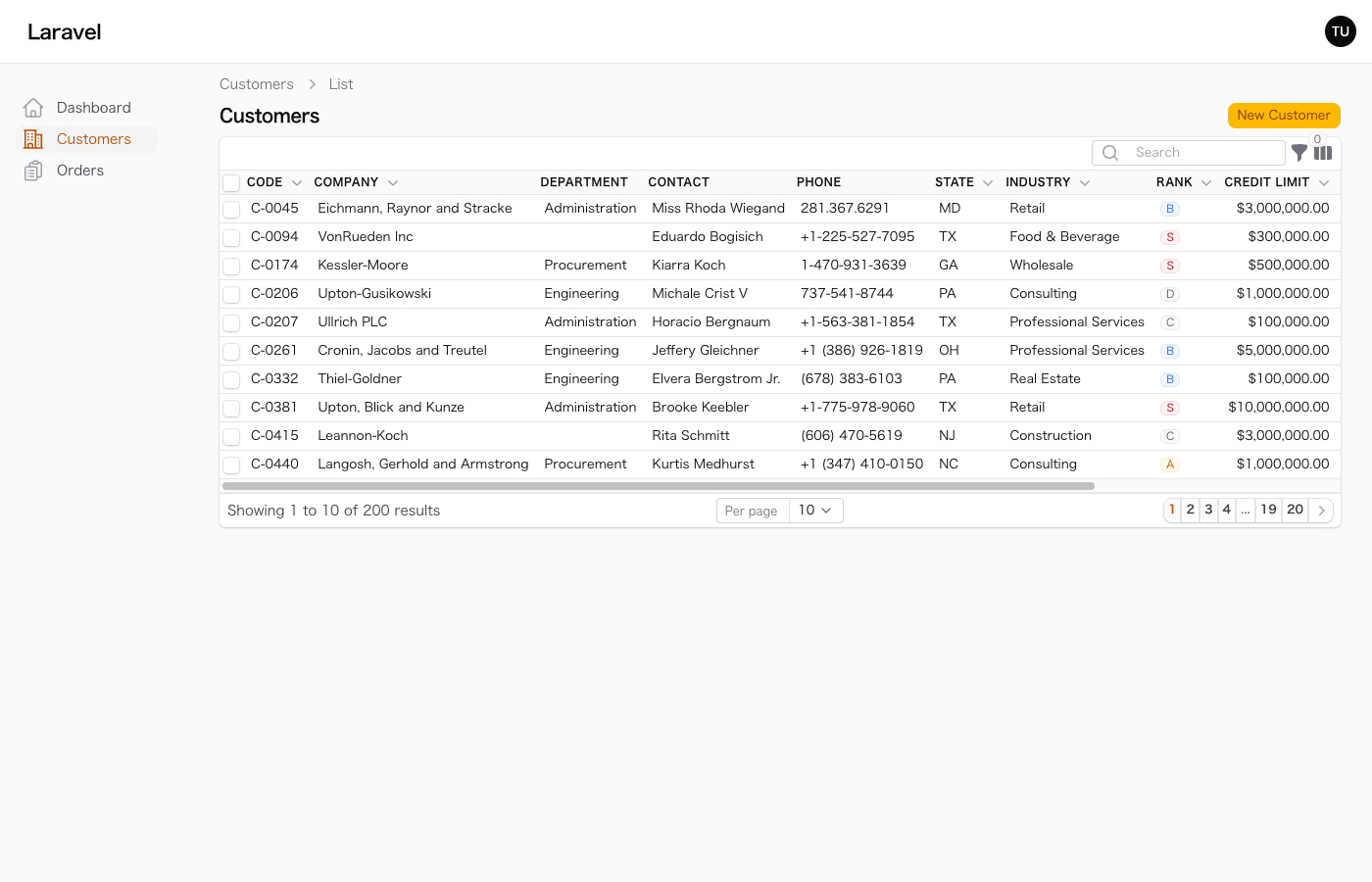 Table List
