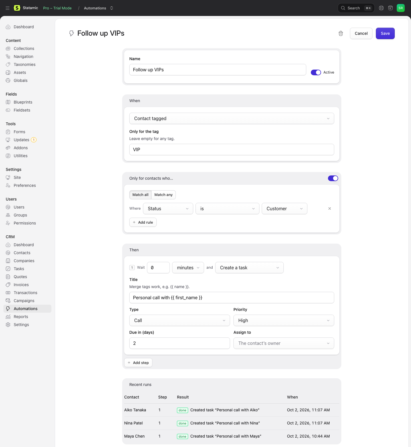 Automation editor