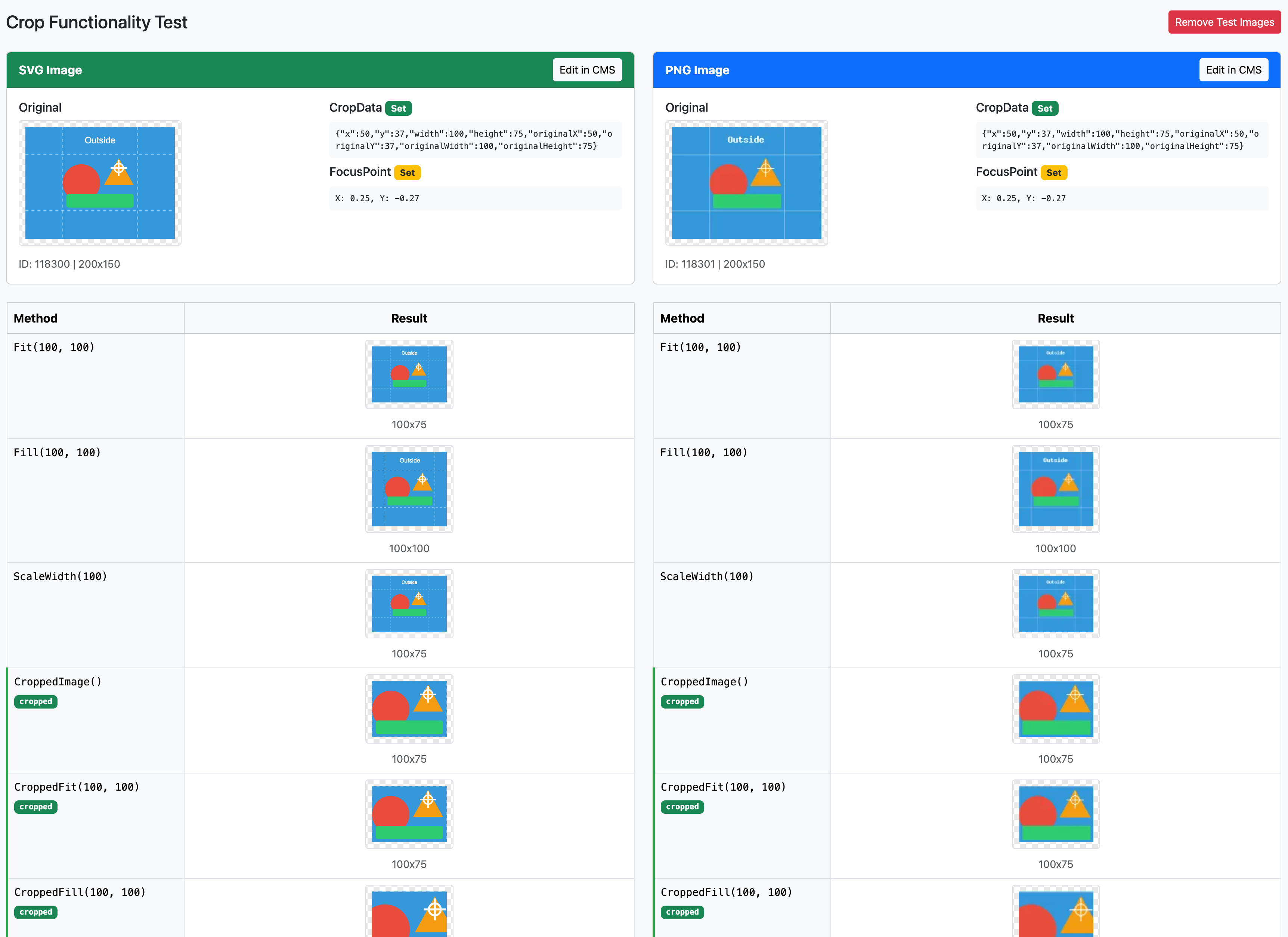 Crop Compare Test Tool