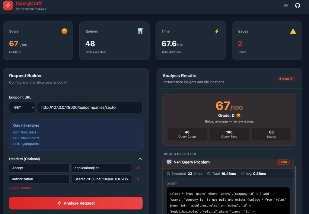 QueryCraft Dashboard