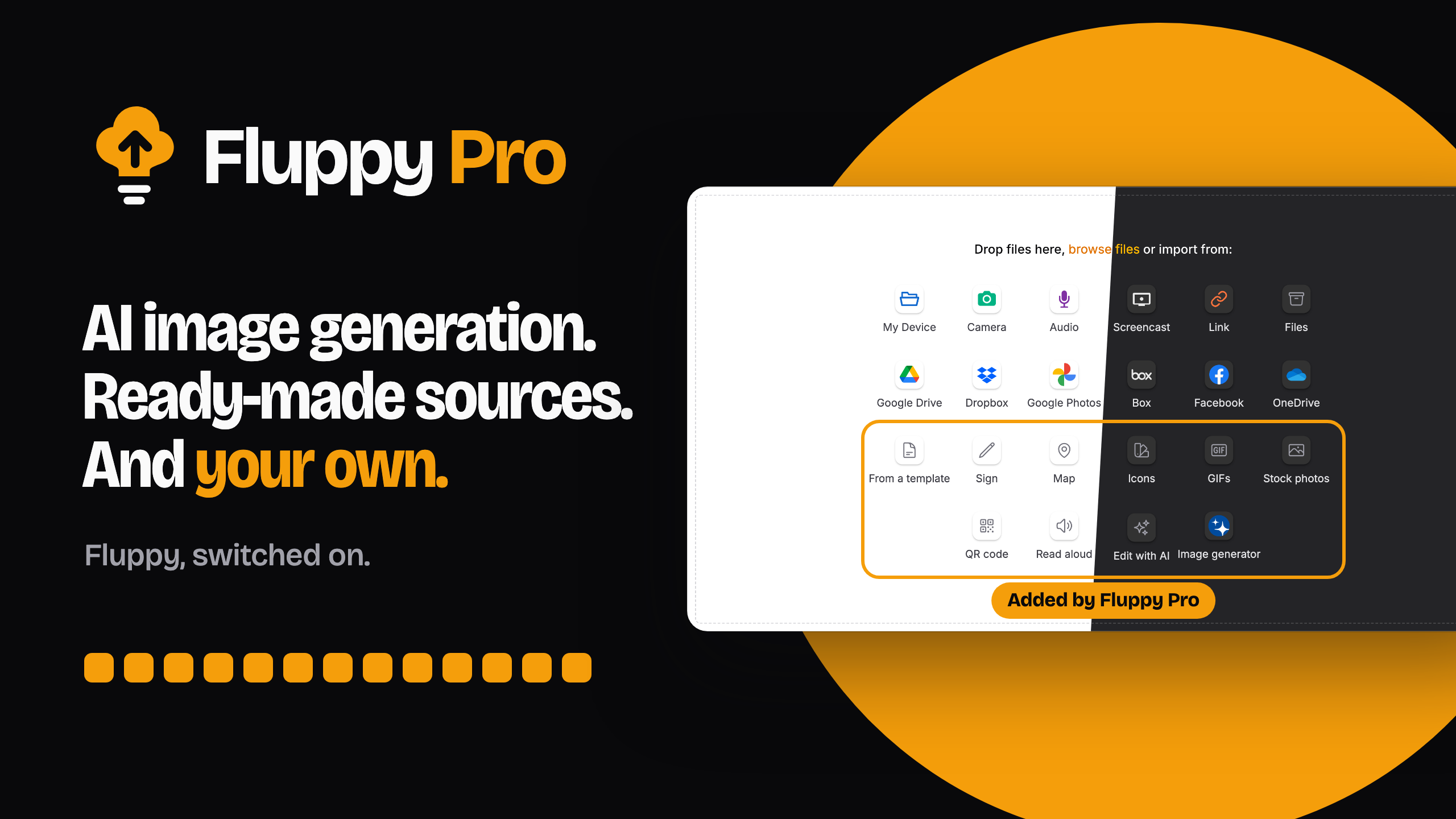 Fluppy Pro: AI image generation, ready-made sources and your own