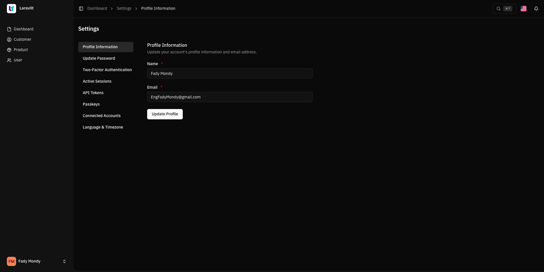 Profile Settings