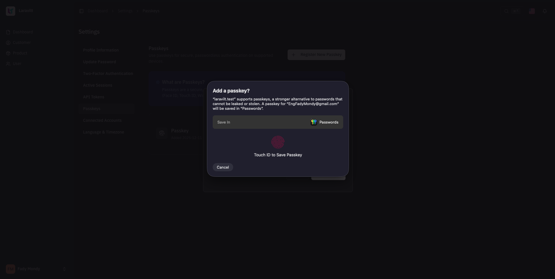 Save Passkey