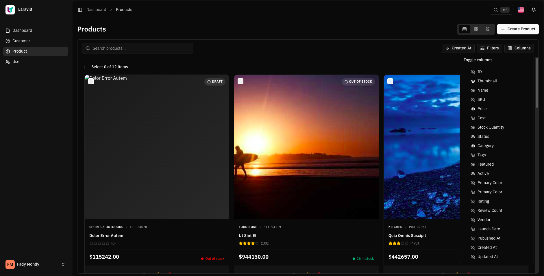 Grid Toggle View