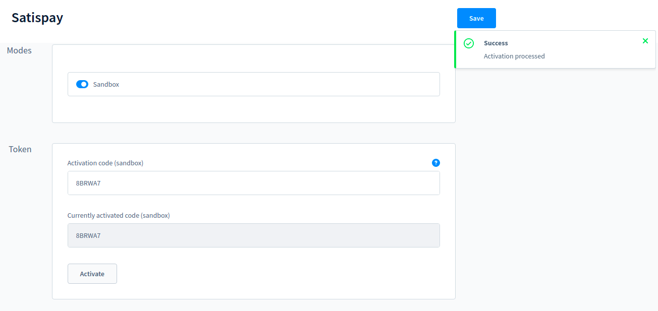 Satispay Activate