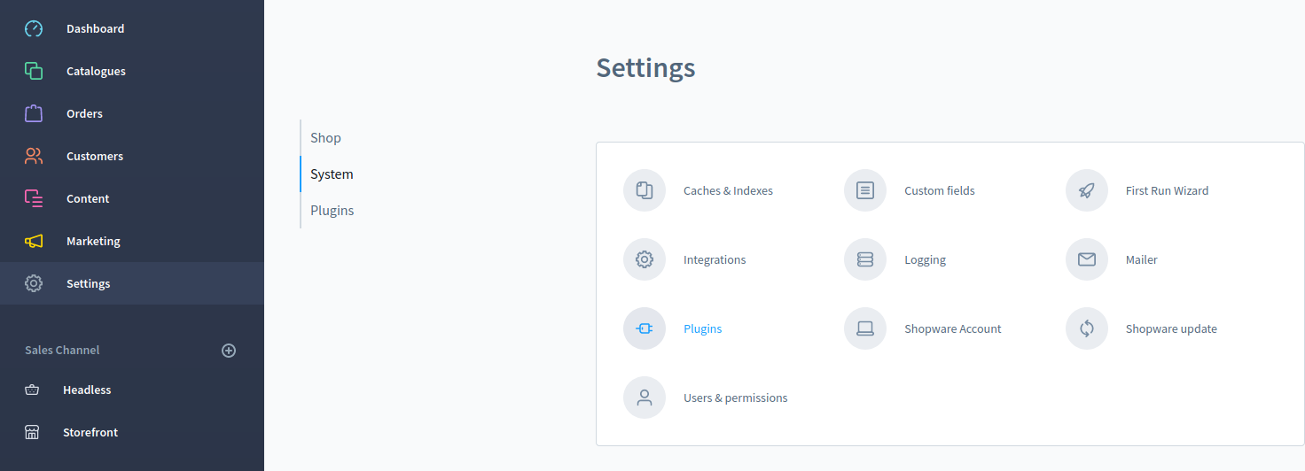 Settings System PLugins