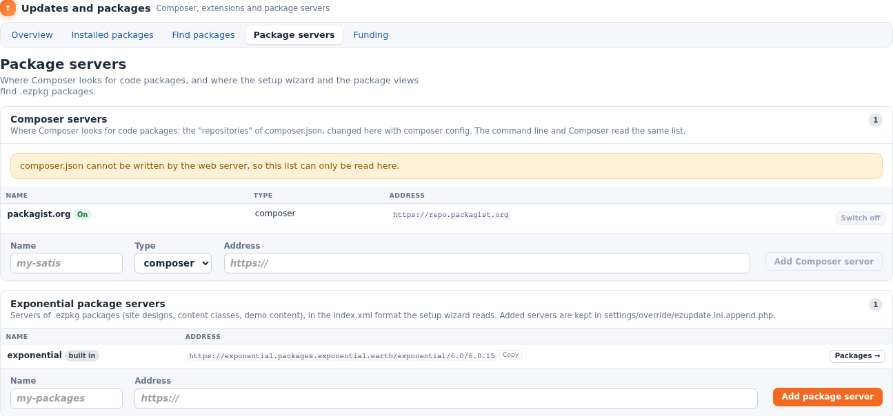 Package servers