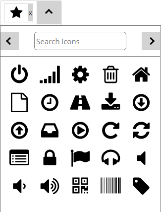 How the icon picker looks in sulu's admin