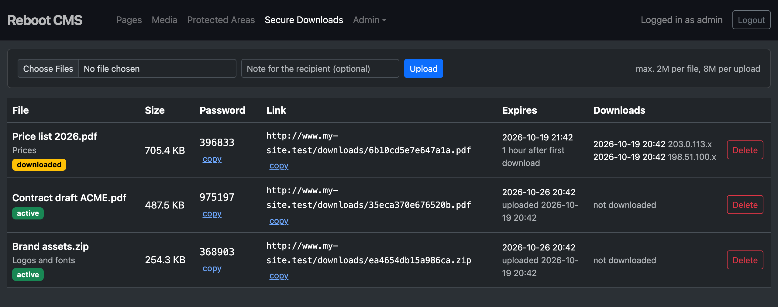 Secure Downloads