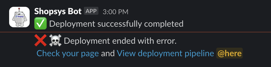 Notify about end of deployment