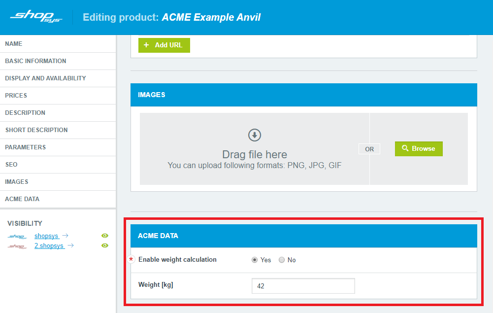 ACME CRUD extension example