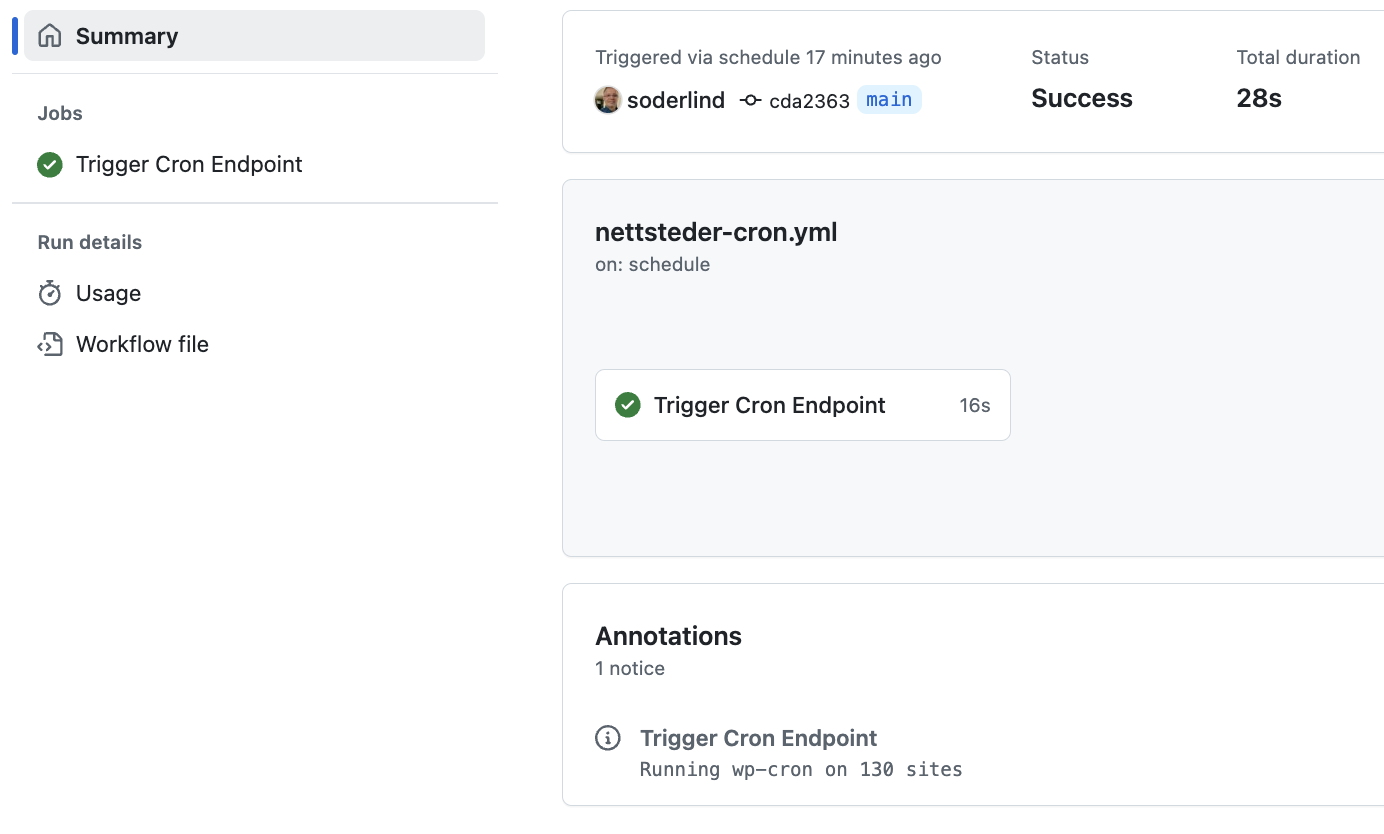 GitHub Action - Success notice