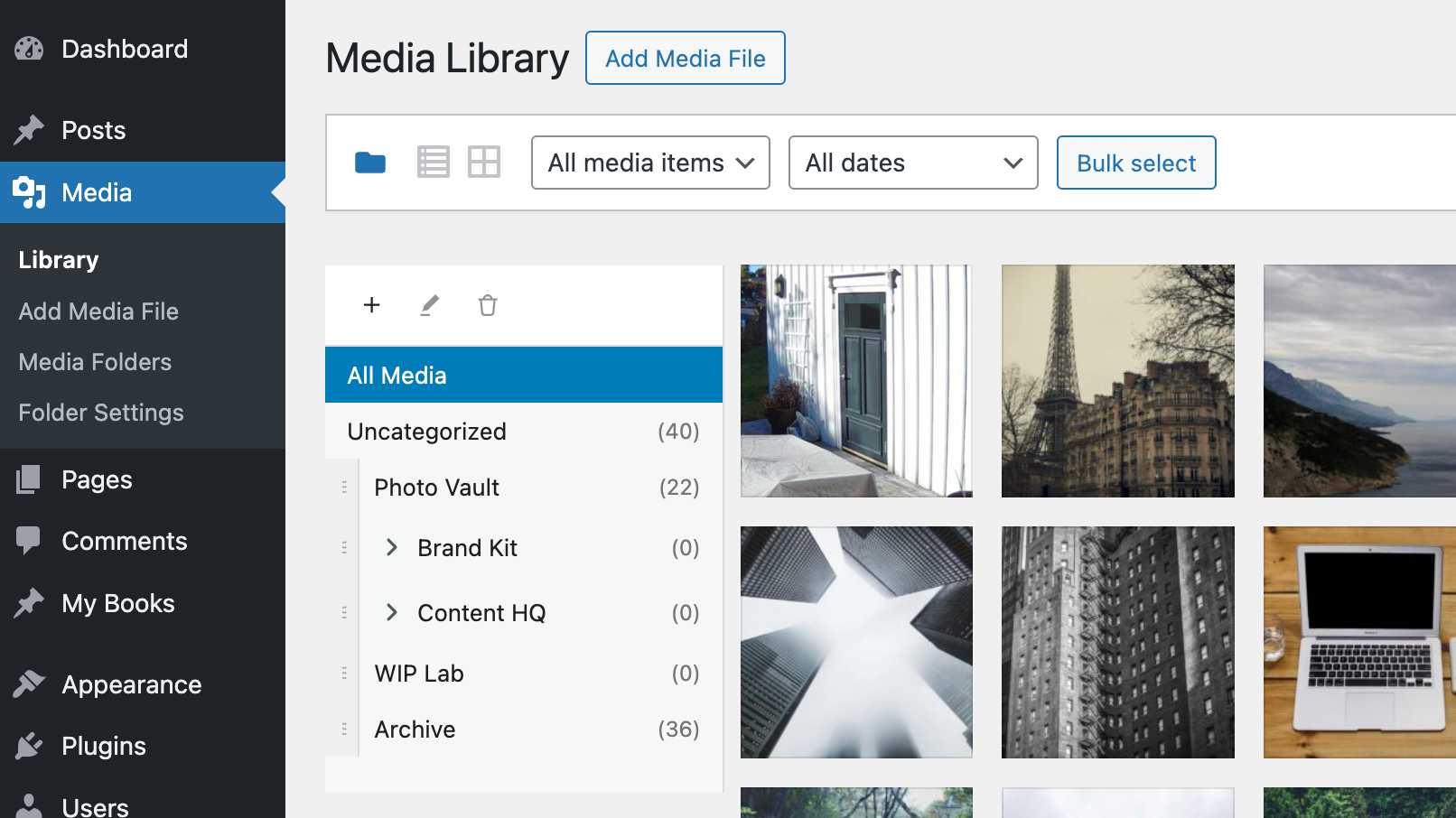 Screenshot of Virtual Media Folders
