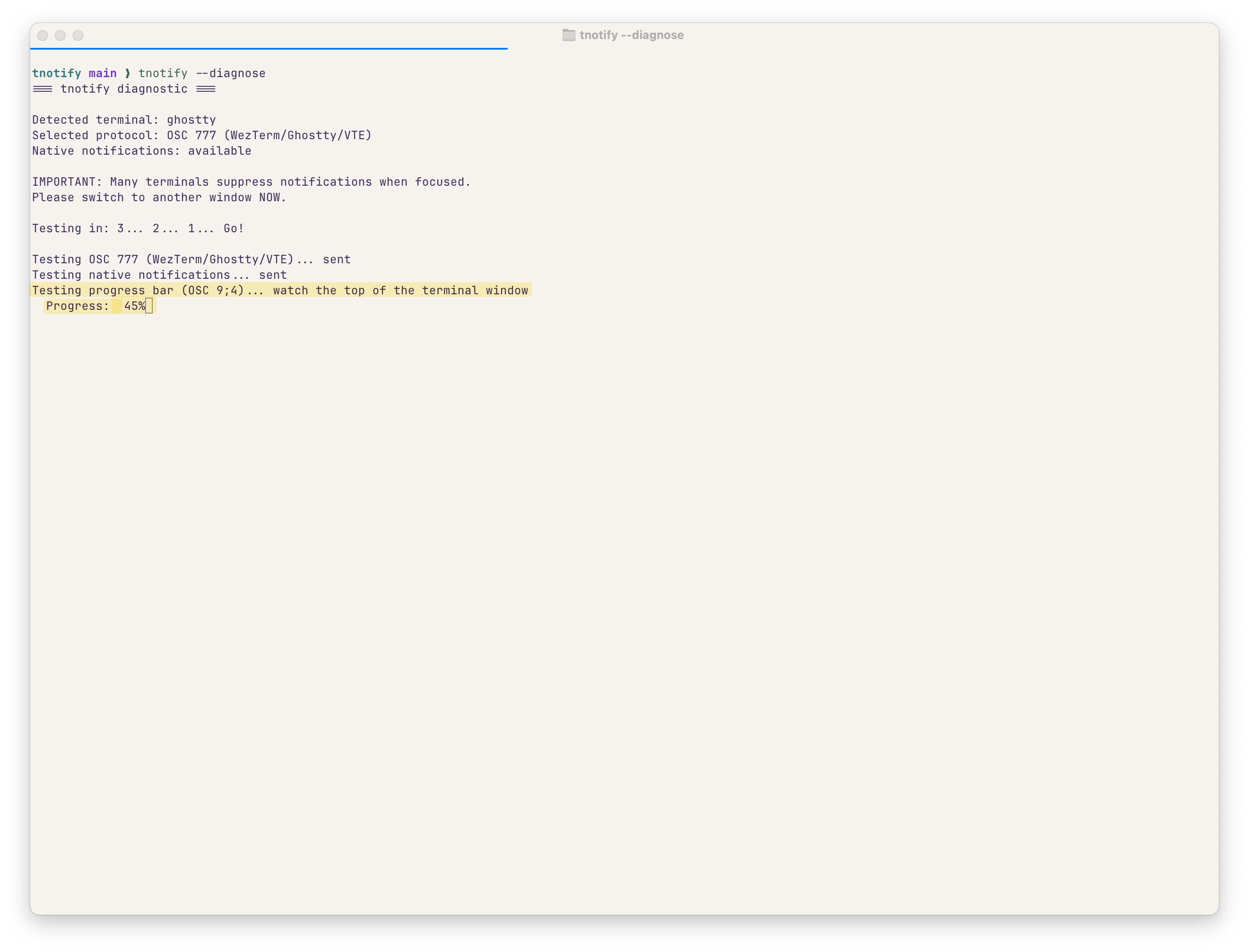 Ghostty progress bar