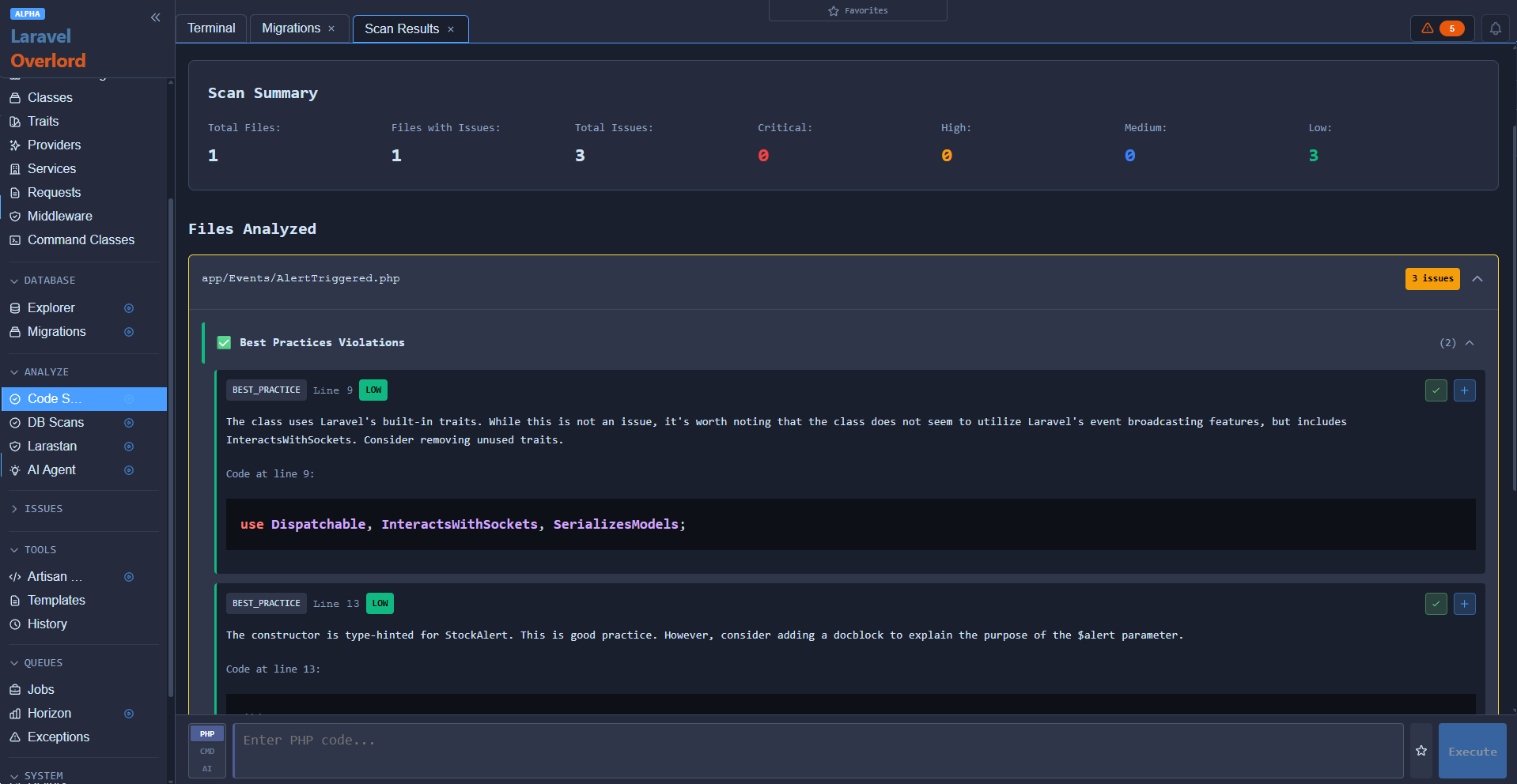 AI-powered code scanner for identifying bugs and security issues