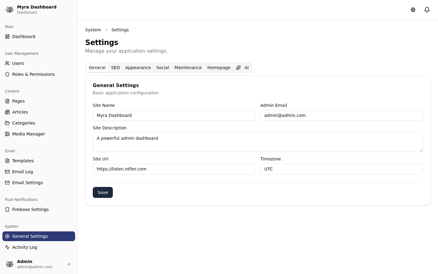 AI settings