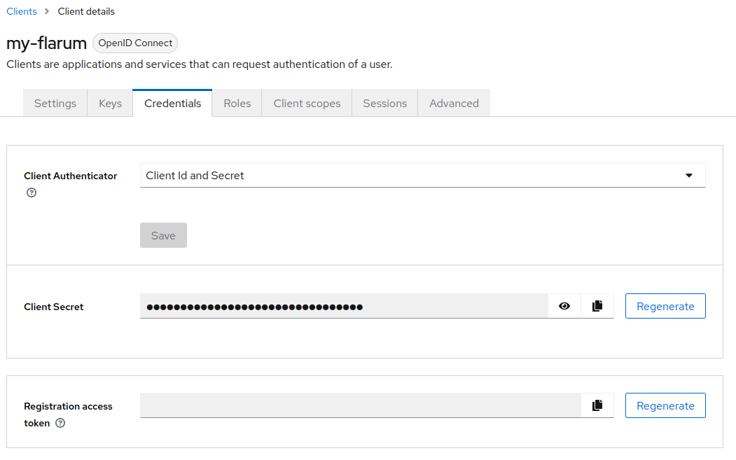 Copy Keycloak client secret
